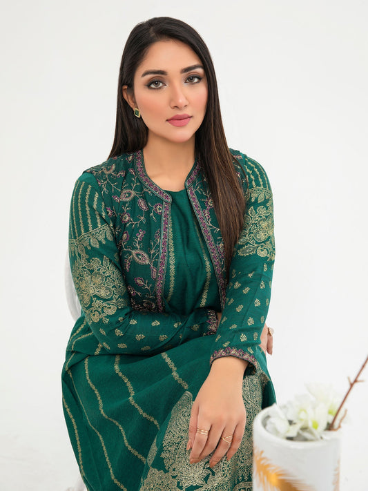 3 Piece Jacquard Suit-Embroidered(Pret)