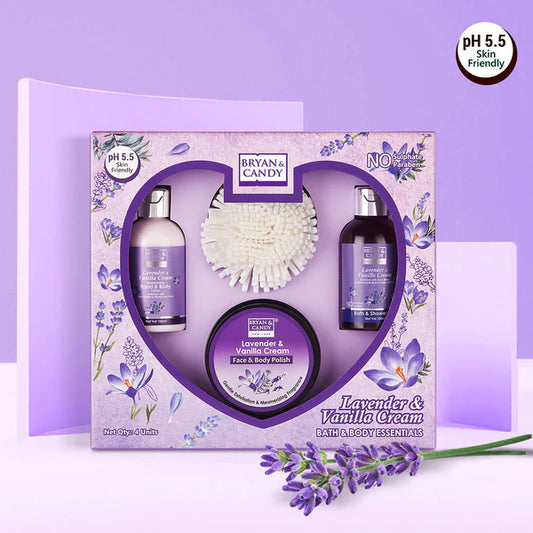 Lavender & Vanilla Cream Body Care Heart Collection