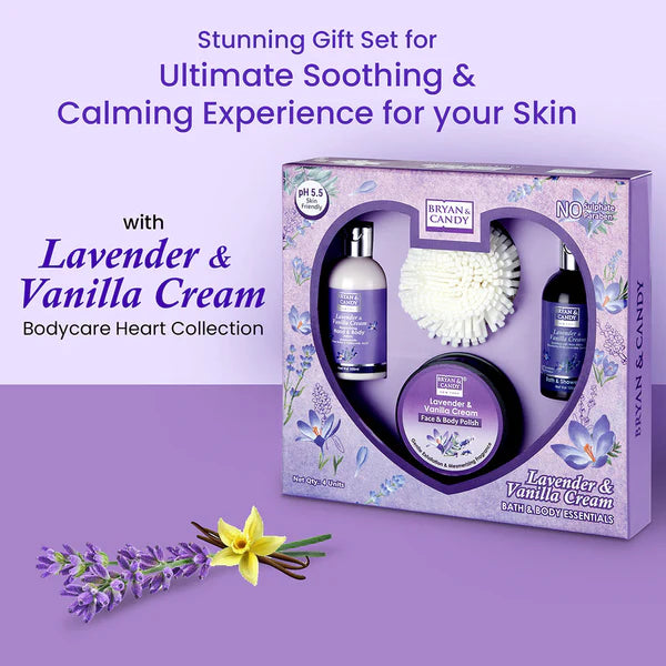 Lavender & Vanilla Cream Body Care Heart Collection