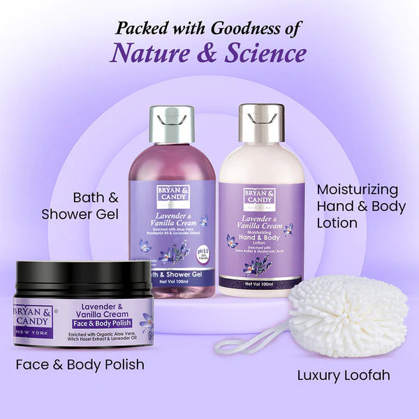 Lavender & Vanilla Cream Body Care Heart Collection